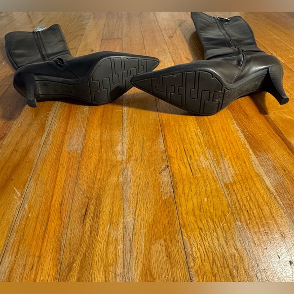 Sergio Rossi Black Leather Stilleto Heeled Knee High Boots Made In Italy Sz 35.5 - Picture 4 of 8